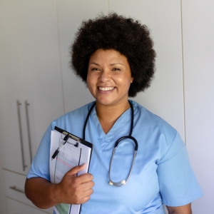 nurse smiling