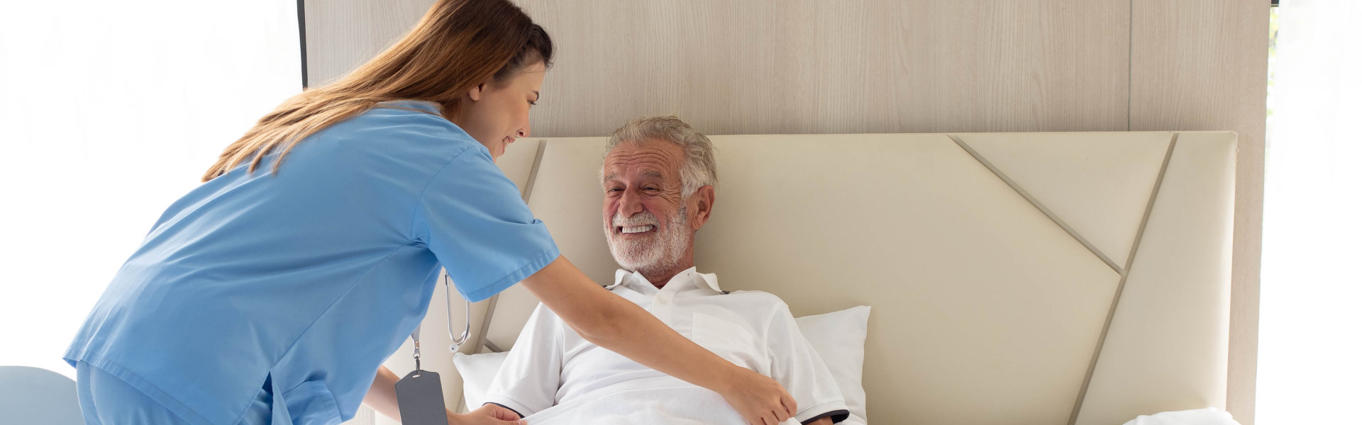 caregiver assisting senior